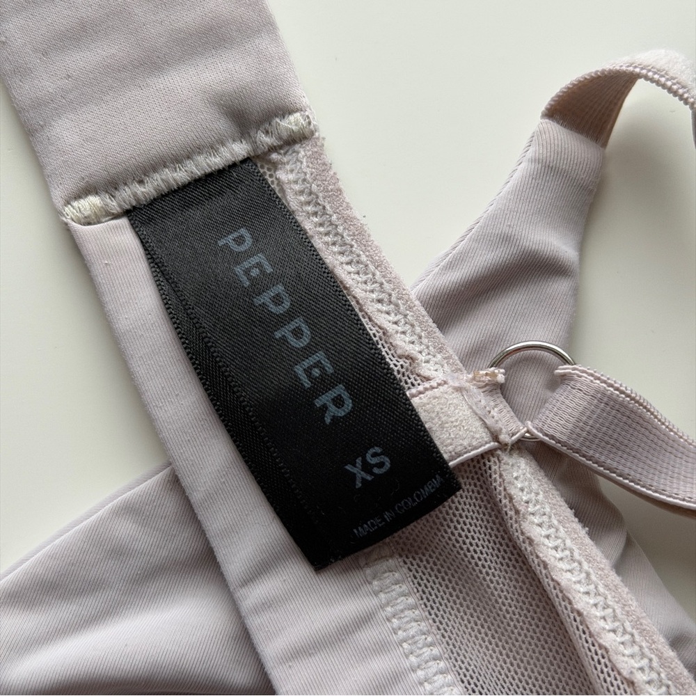 PEPPER | XS SOFT MESH WIRELESS SCOOP BRA LILAC LIGHT GRAY - Picture 7 of 7